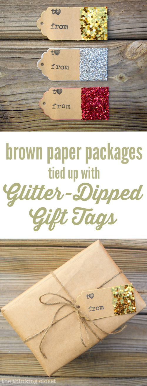 Glitter-Dipped Gift Tags - the thinking closet